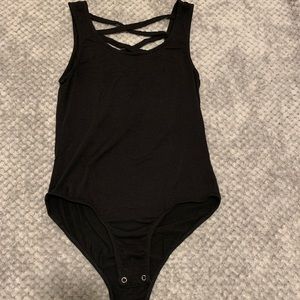 Black body suit w/ straps in the back